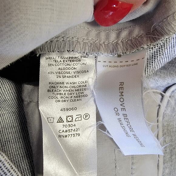 Loft Ruffle Hem Shorts  Slit Pockets Gray Sz 12 Women Flat Front Cotton Blend - Picture 3 of 4